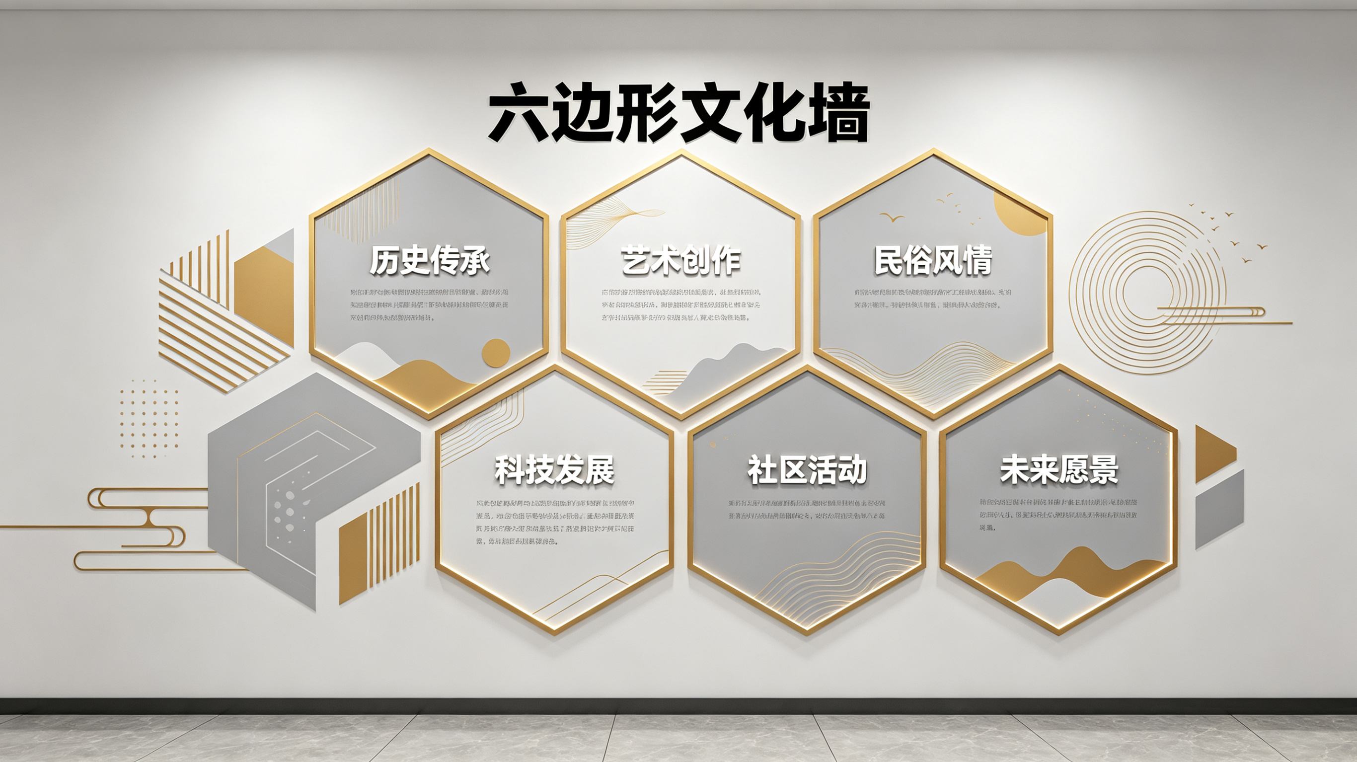 岚皋企业文化墙 | 六边形信息美学